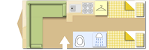 Adria Adora 642 UP caravan layout