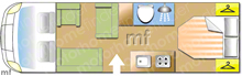 Autotrail F-line F-74, 2021 motorhome layout