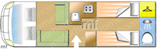 Swift Escape 675, 2021 motorhome layout