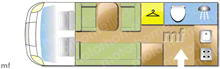 Autosleeper Bourton, 2019 motorhome layout